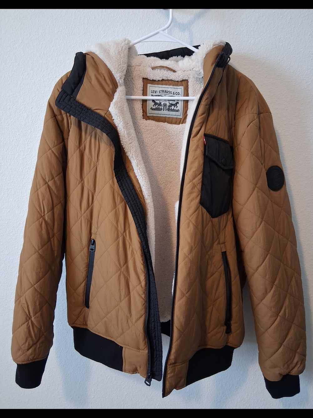 Levi's Men's Quilted Sherpa-Lined Brown Jacket